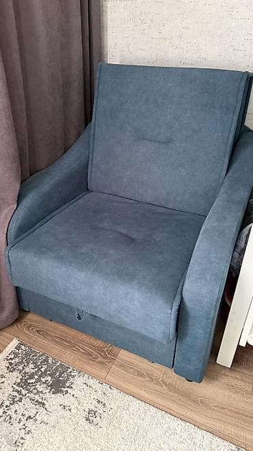 Офисная мебель: Кресло-кровать, Односпальный, цвет - Синий — 2