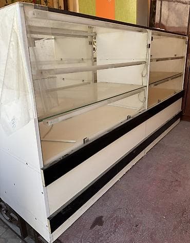 ящик для самсы: Витрина Для хлеба и выпечек, С подсветкой, 125 см * 275 см * 65 см, Б/у — 2