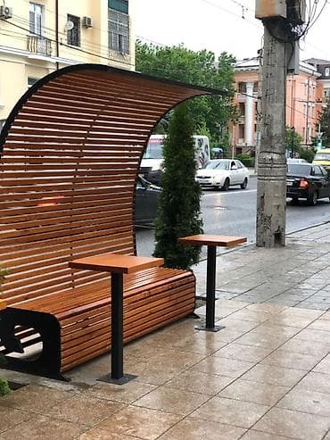 foldable table: Скамейка Со спинкой, С крышей — 1