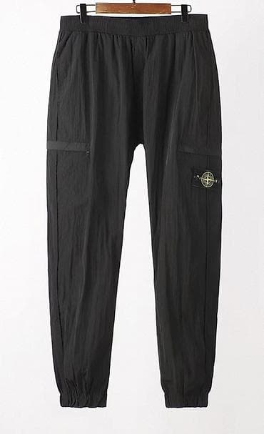 red centr: Легкая мужская ветровка Stone Island, черного цвета. - Материал — 6