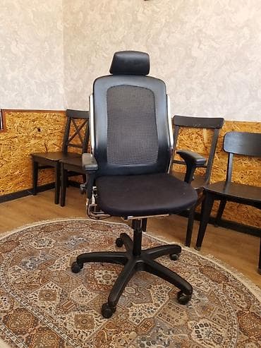 игровое коесло: Офисное кресло, С колесиками, цвет - Черный — 5