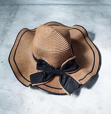 соломенные шляпы: Шляпа, Широкополая, Лето, Солома, С бантом — 1