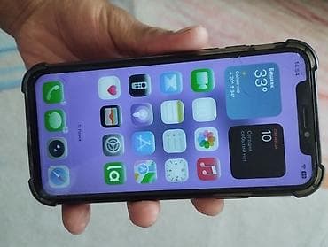 IPhone X, Б/у, 64 ГБ, Белый, Защитное стекло, Чехол, 100 %