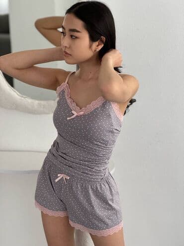 белая ночная сорочка: Пижама, Шелк, Для невесты, На пуговицах, Парный набор, L, M, 2XL — 4