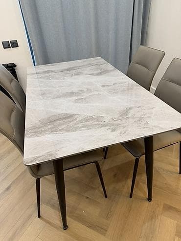 stol: Кухонный стол и стул, Новый, цвет - Серый — 4