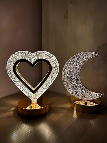 study lamp: Настольные декоративные светильники - Формы: полумесяц, сердце; — 3
