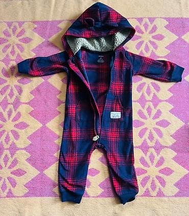 Теплые комбинезоны для малышей (2 шт.) 1) Розовый флисовый комбинезон — 3