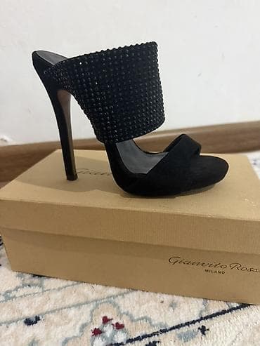 Босоножки, сандалии, шлепанцы: Элегантные женские мюли Gianvito Rossi Milano в черном цвете — 4