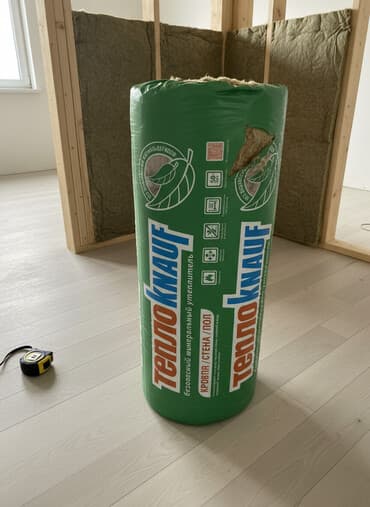 Упаковка минерального утеплителя Knauf. Этот материал предназначен для