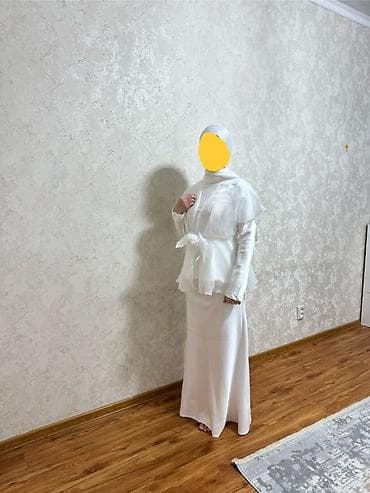 свадебный пеньюар: Белый нарядный комплект в стиле modest/тройка Надела один раз на той — 2