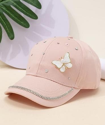 кепка для девочек: Кепка, Шестиклинка, Козырек: Длинный, Со стразами — 2
