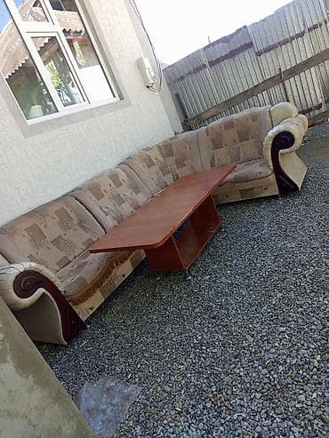 большой раскладной диван: Комплект мягкой мебели, цвет - Бежевый — 1