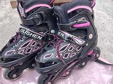 nike react: Роликовые коньки OUSHENчёрно-розовые Размер: М 35-38 раздвижной — 2