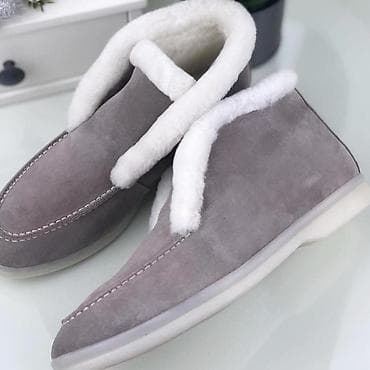 Женская обувь: Размер только 37 Полностью натуральный мех Поверхность замша женская — 2