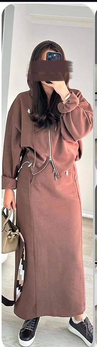 Костюмы: Костюм с юбкой, Модель юбки: Прямая, Миди, M — 1