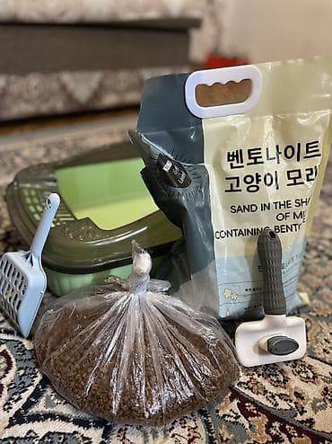 Полный стартовый набор для кошки: Лоток + Лопатка + Пуходерка + Корм +