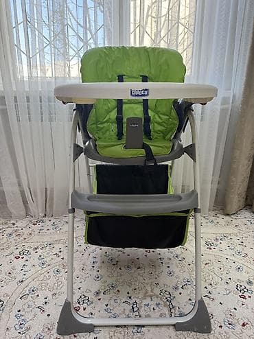 chicco: Стульчик для кормления, Б/у, Chicco, Другой вид, цвет - Зеленый, Самовывоз — 3