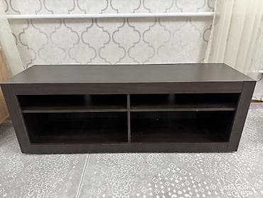 стол директора: Тумба и подставка для телевизора, Напольная, ЛДСП, цвет - Коричневый — 1