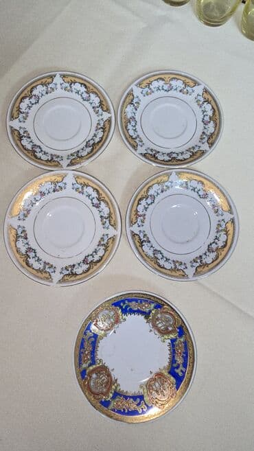 купить бизиборд: Тарелочки чайные, кофейные, десертные, Фарфор в золоте, классика — 2