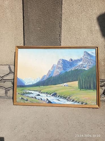 вазы ссср: Картина «Горная долина с рекой» в деревянной раме.Ручная работа ширина — 3