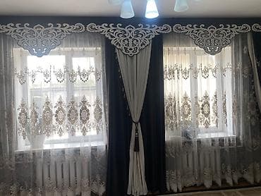 string art: Элегантные шторы, состоящие из плотных портьер тёмного цвета и — 3