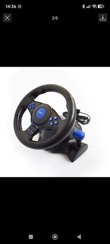 Игровой руль 3-in-1 с педалями и вибрацией. Почти новый один раз