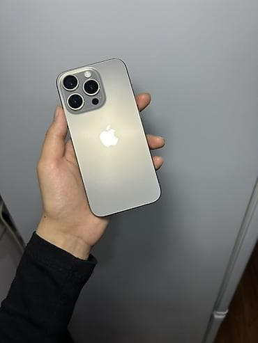 e ink: IPhone 15 Pro, Б/у, Natural Titanium, Зарядное устройство, Чехол, Коробка, 86 % — 1
