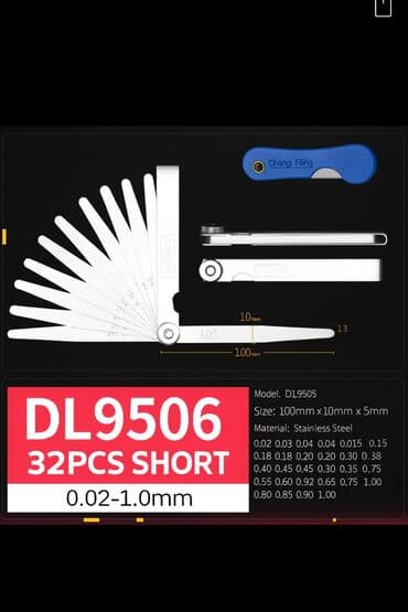 Генераторы: Набор щупов DL9506 (32 лезвия, короткие) - Диапазон толщин: 0,02–1,00 — 1