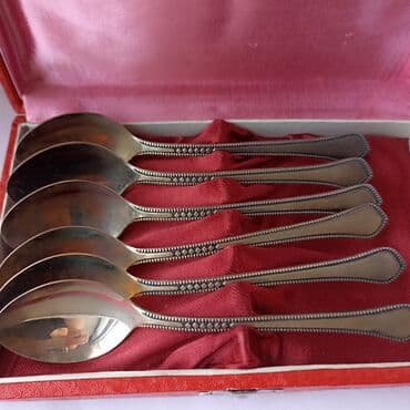 изумруд золото: НОВЫЙ Подарочный набор Ложки чайные 14 см. Мельхиор. клеймо МНЦ — 1