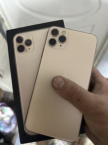 IPhone 11 Pro Max, Б/у, 64 ГБ, Золотой, Коробка, 100 %