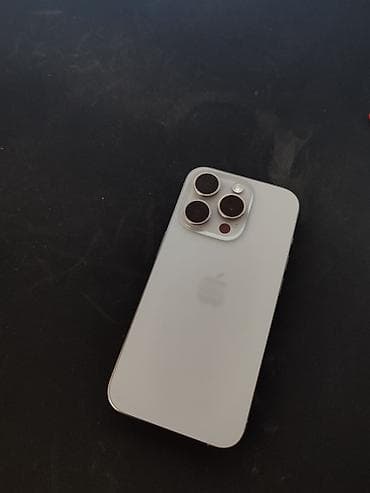 apple iphone a: IPhone 15 Pro, Б/у, 128 ГБ, Natural Titanium, Кабель, 87 % — 1