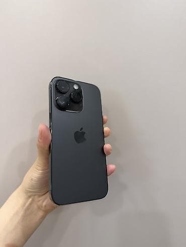 Уюлдук телефондор: IPhone 14 Pro, Колдонулган, 256 ГБ, Black Titanium, Коргоочу айнек, Каптама, 78 % — 1