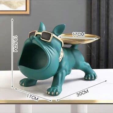 подставка куран: Декоративная Крутая подставка «Бульдог» Цвета: Черный/Зеленый — 4