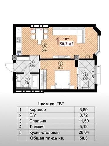 квартира шопоков: Студия, 50 м², Ала-Арча ТРЦ Элитка, 3 этаж, ПСО (под самоотделку) — 9