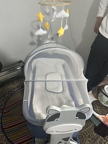 маскитный сетка: Детская колыбель-качалка с мобилью и москитной сеткой - Тип — 1