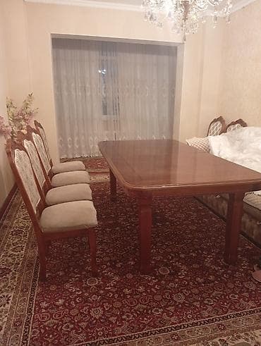 Стол и стул для зала, цвет - Коричневый