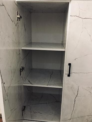 мебель полка: Шкаф-купе/распашной с зеркалом, отделка под мрамор - Компоновка — 2