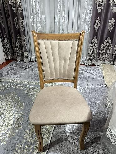 Мебель: Стол и стул для зала, Б/у, Самовывоз, цвет - Бежевый — 3