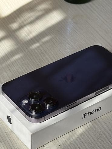 iphone s5: IPhone 14 Pro Max, Б/у, 128 ГБ, Deep Purple, Защитное стекло, Чехол, Кабель, 76 % — 3