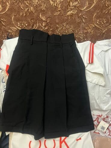 женские шорты с завышенной талией: Шорты, Бермуды, Осень-весна, Турция, Новый, M — 1