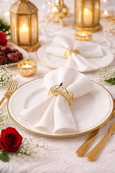 Золотистые держатели для салфеток «Ramadan» упаковке 6 шт. -