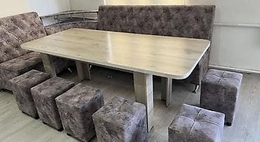 купить кухонный гарнитур угловой: Кухонный мягкий уголок, ЛДСП, цвет - Серый — 1