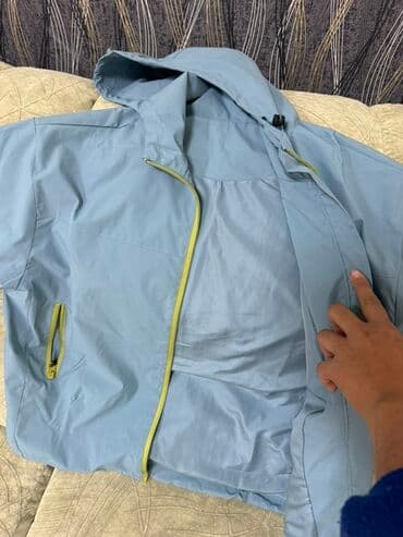 плащи от дождя: Легкая ветровка с капюшоном - Цвет: светло-голубой с контрастной — 3