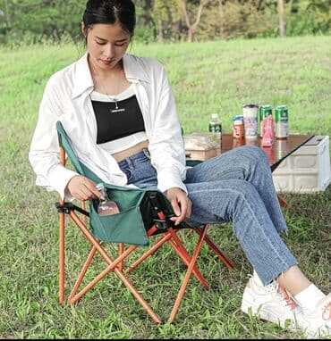 кресла массажный: Походный складной стул, Новый, Другой материал, цвет - Зеленый — 4