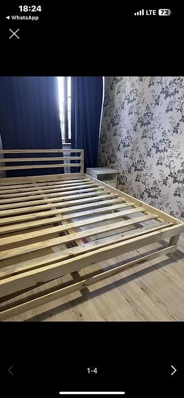 Кровать из массива дерева с реечным основанием - Материал — 1