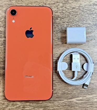 Техника и электроника: IPhone Xr, Новый, 64 ГБ, Оранжевый, Зарядное устройство, Защитное стекло, Чехол, 100 % — 1