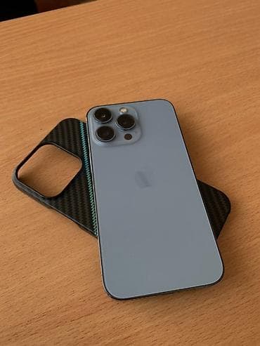 phone 8: IPhone 13 Pro, Б/у, 128 ГБ, Голубой, Чехол, 76 % — 1