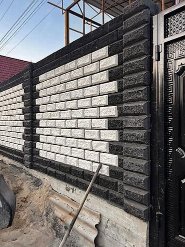 панели декоративные: Декоративные бетонные заборные секции «под колотый кирпич» - — 8