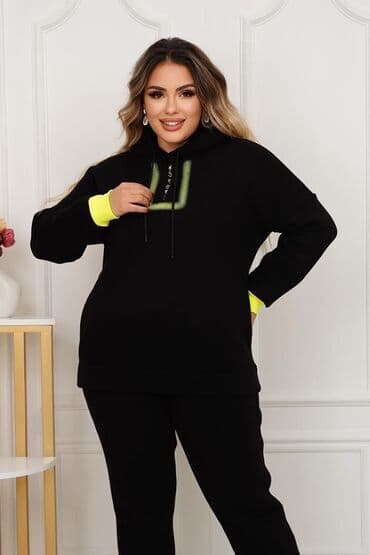 спортивное оборудование: Распродажа Женский утеплённый спортивный худи большого размера — 4