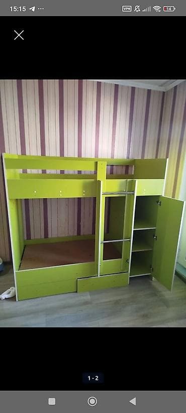 Керебеттер: Балдар үчүн эки ярустуу, ЛДСП, түсү - Жашыл — 1